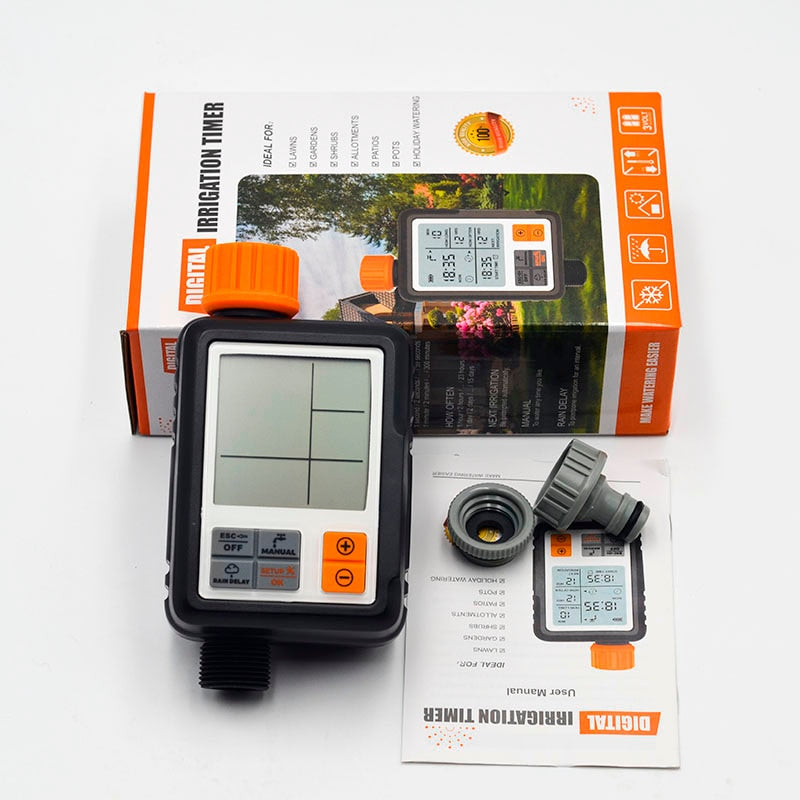 Minuteur d'arrosage automatique avec écran LCD pour jardin