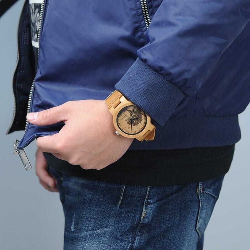 Montre Homme en Bambou avec Cadran Dragonfly