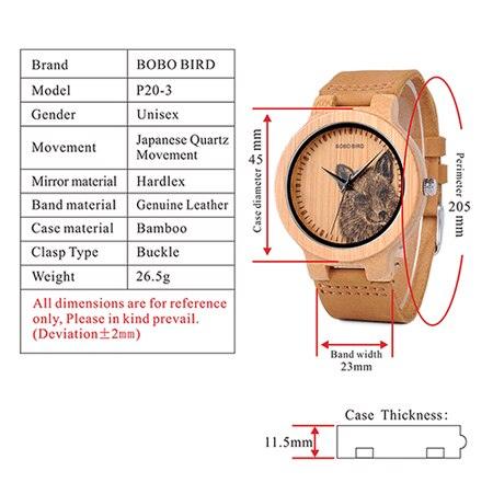 Montre Homme en Bambou avec Cadran Dragonfly P20-3