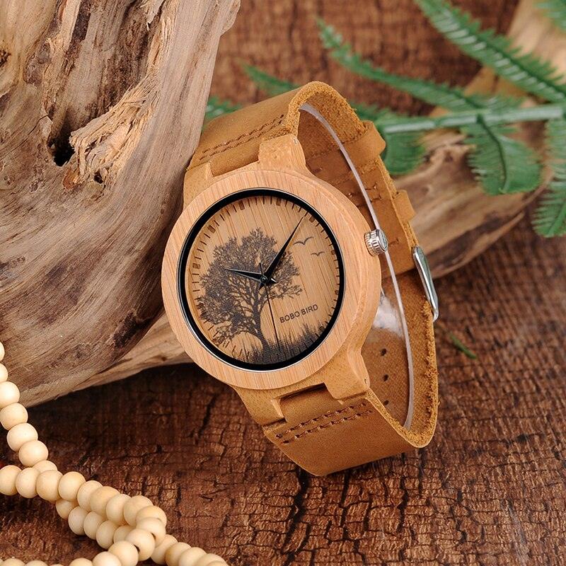 Montre Homme en Bambou avec Cadran Dragonfly