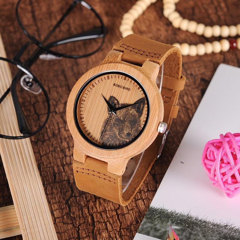 Montre Homme en Bambou avec Cadran Dragonfly