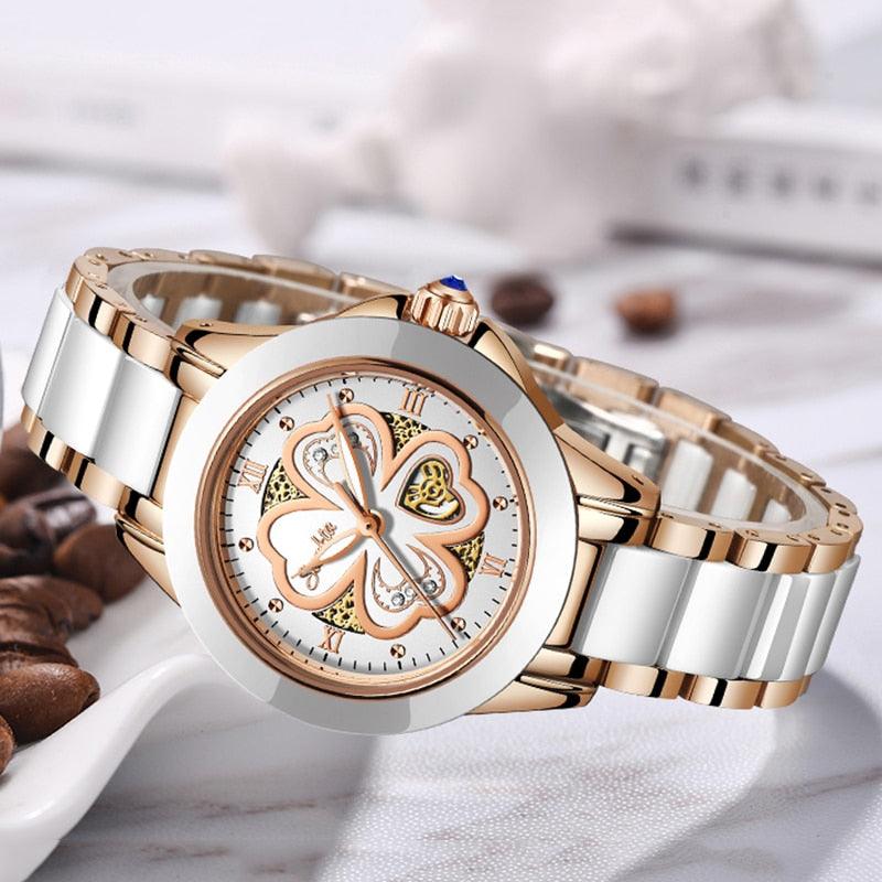 Montre femme étanche or et argent
