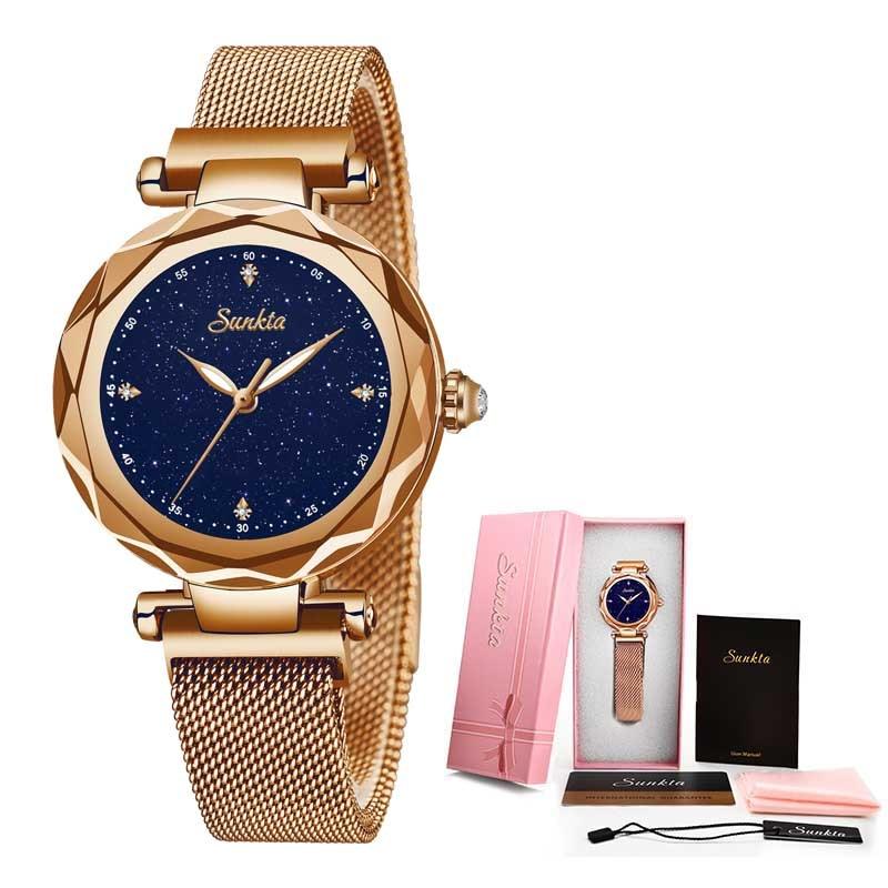 Montre femme étanche or et argent