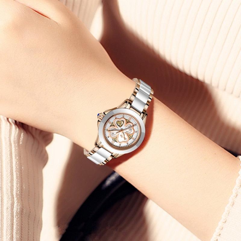 Montre femme étanche or et argent