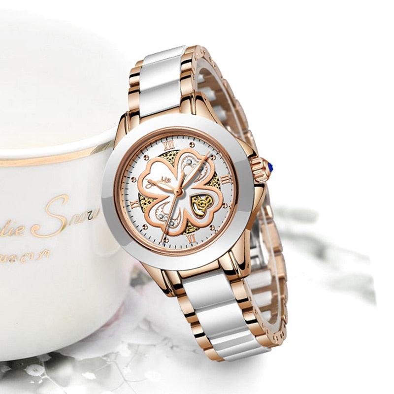Montre femme étanche or et argent