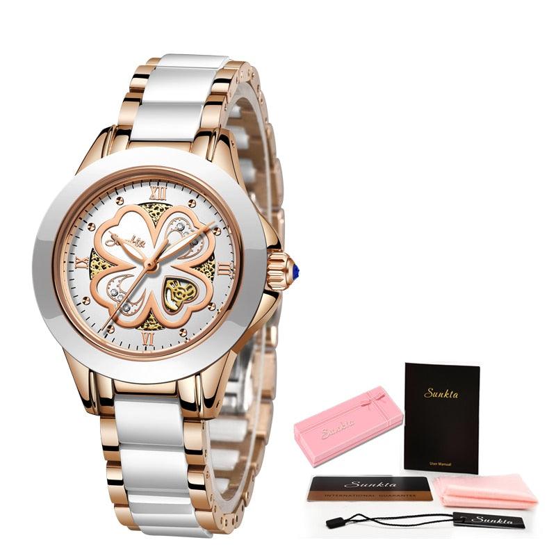 Montre femme étanche or et argent