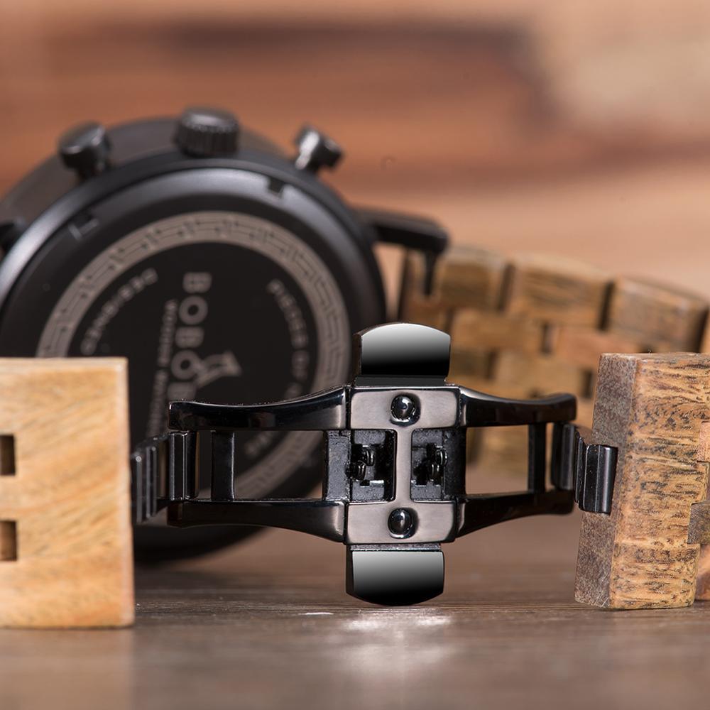 "Montre homme BOBO BIRD : montre en bois de luxe avec chronographe et mouvement japonais"