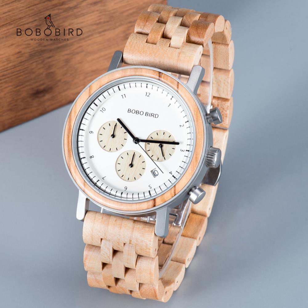 "Montre homme BOBO BIRD : montre en bois de luxe avec chronographe et mouvement japonais"