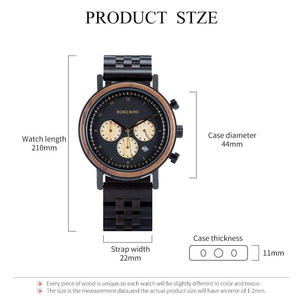 "Montre homme BOBO BIRD : montre en bois de luxe avec chronographe et mouvement japonais"