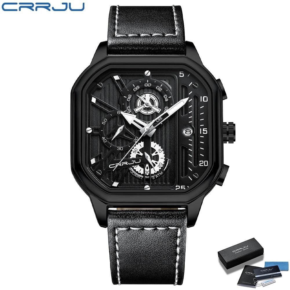 Montres pour hommes en cuir avec cadran carré BW-box