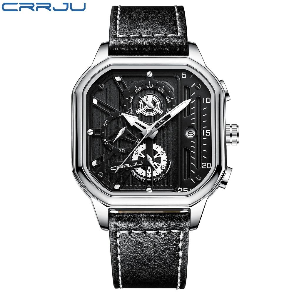 Montres pour hommes en cuir avec cadran carré SB