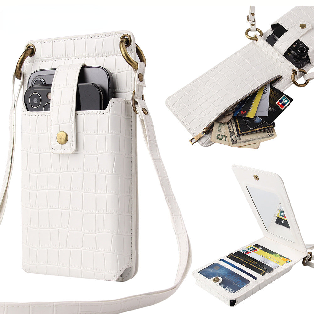 Multi-function Crossbody Bag Crocodile pour téléphone portable et porte-cartes