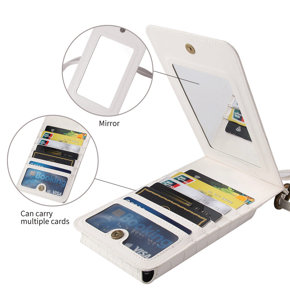 Multi-function Crossbody Bag Crocodile pour téléphone portable et porte-cartes
