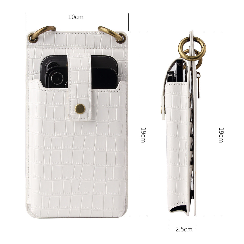 Multi-function Crossbody Bag Crocodile pour téléphone portable et porte-cartes