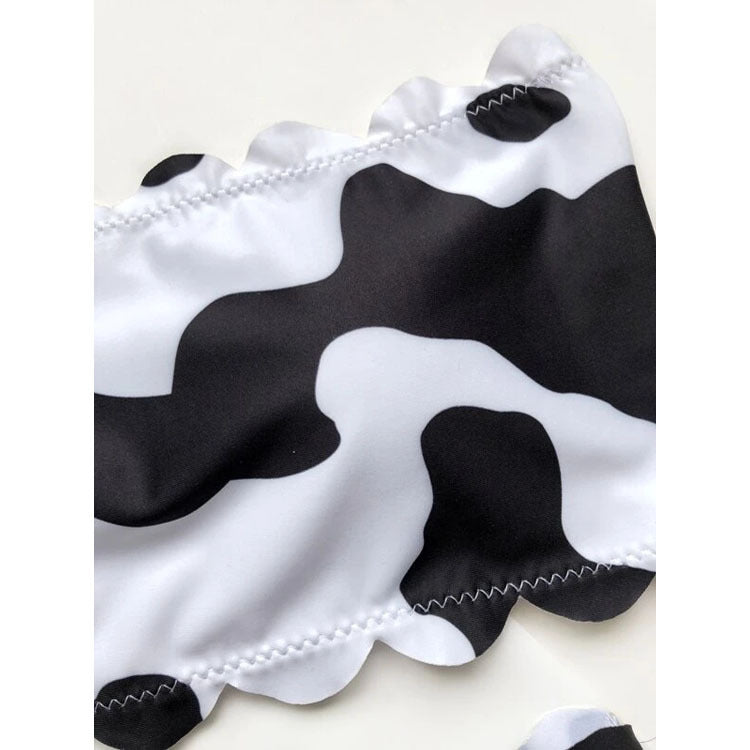 Nouveau style bikini imprimé vache avec poitrine enveloppée