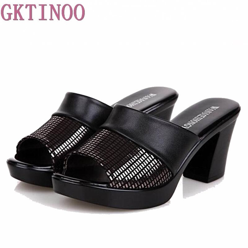 "Nouveaux sandales femme 2023 en cuir véritable - AOMshop"