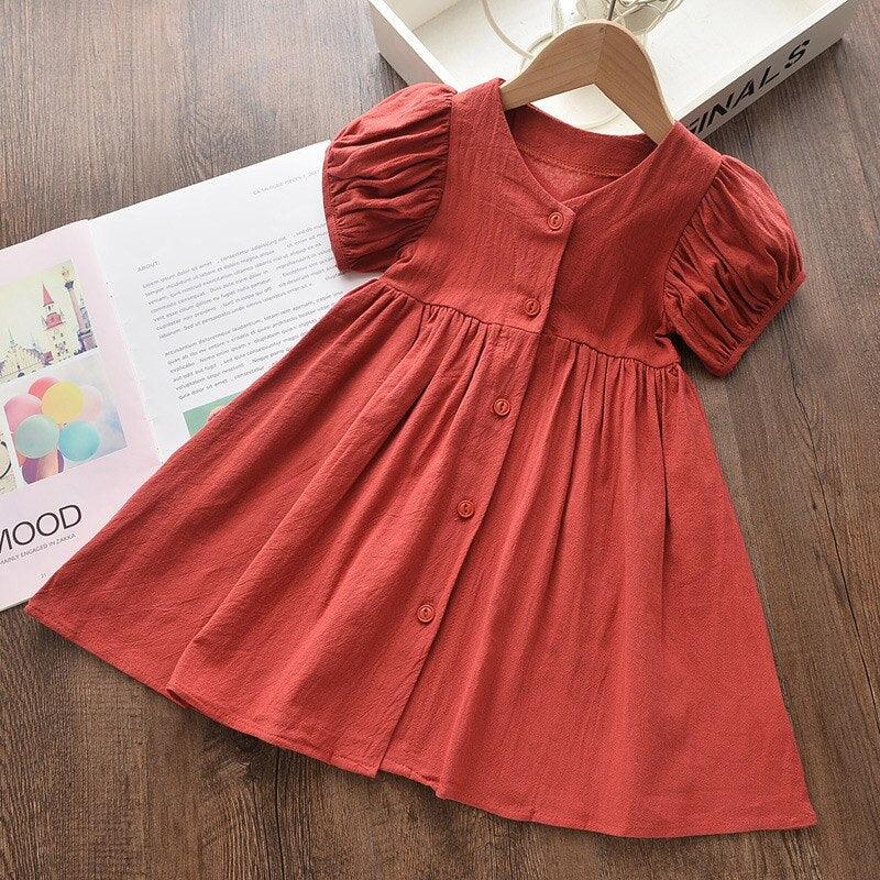 Nouvelle robe d'été de marque pour filles AH405Red