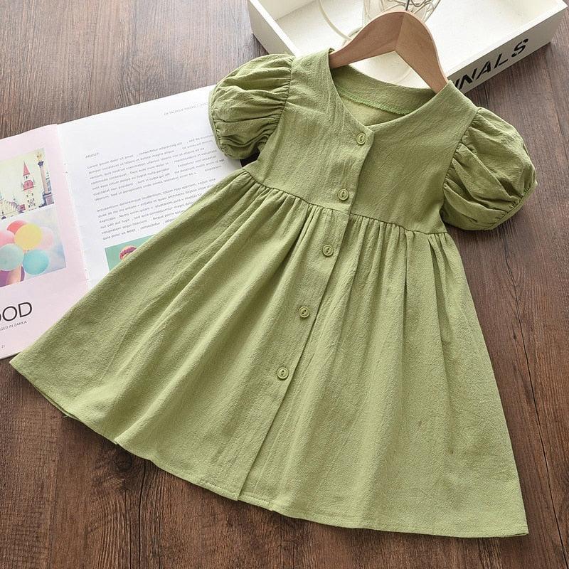 Nouvelle robe d'été de marque pour filles AH405Green