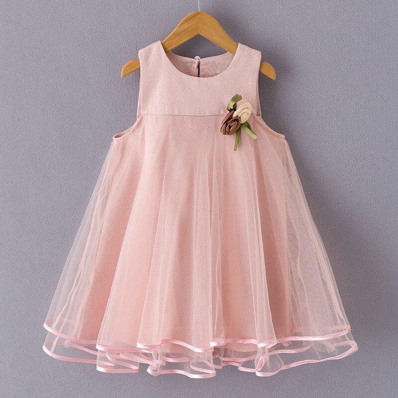 Nouvelle robe d'été de marque pour filles AZ325Pink