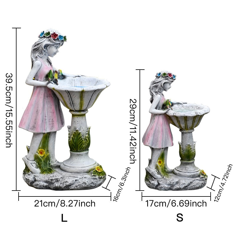 Nouvelle sculpture de fée fleur en résine avec panneau solaire pour décoration de jardin