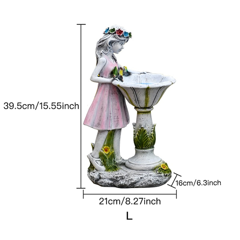 Nouvelle sculpture de fée fleur en résine avec panneau solaire pour décoration de jardin L