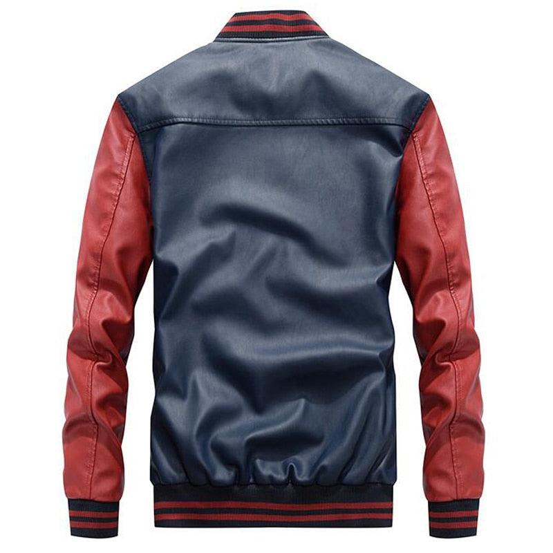 Nouvelle veste en cuir pour homme avec broderie