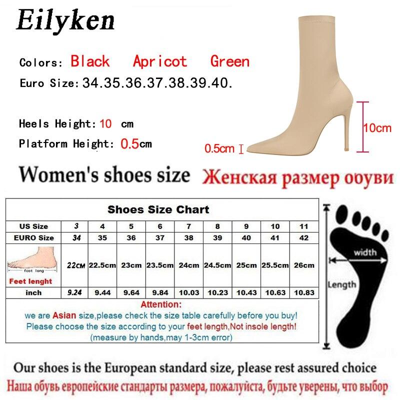 Nouvelles bottines stretch pour femmes à talons hauts et pointus