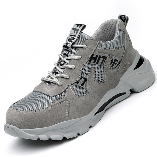"Nouvelles chaussures de sécurité à bout en acier pour hommes - Chaussures de travail résistantes aux perforations et antidérapantes" GY6608-gray