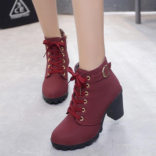 Nouvelles-chaussures-femme-talons hauts-paillettes Wine Red