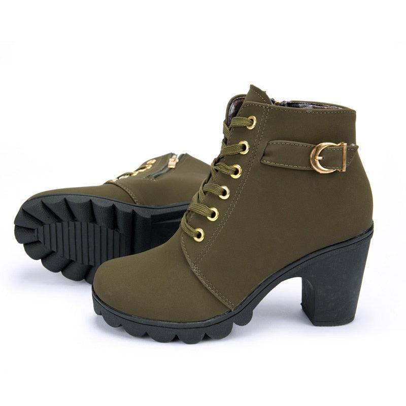 Nouvelles-chaussures-femme-talons hauts-paillettes Army Green