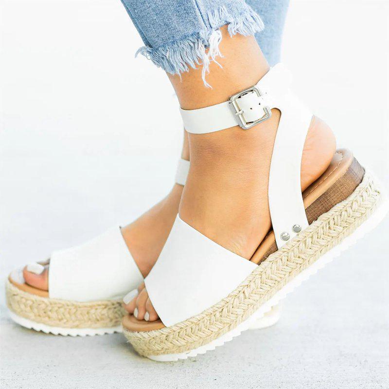 Nouvelles sandales à talons compensés pour femmes White