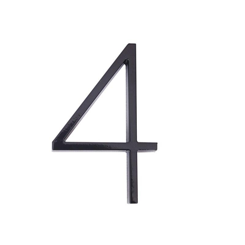 Numéro de maison flottant moderne | Plaque de porte noire pour adresse 4