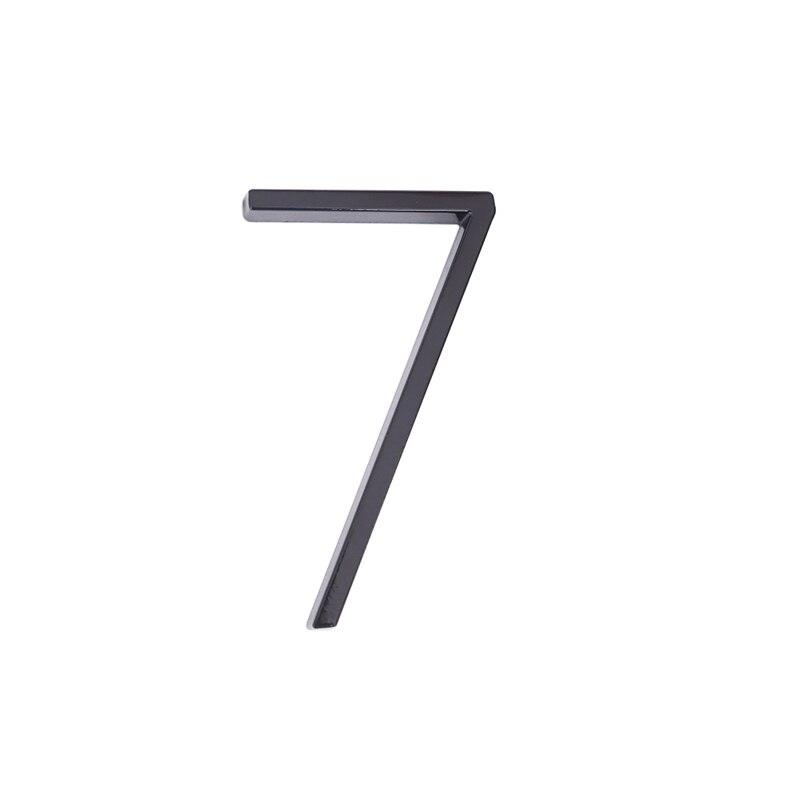 Numéro de maison flottant moderne | Plaque de porte noire pour adresse 7