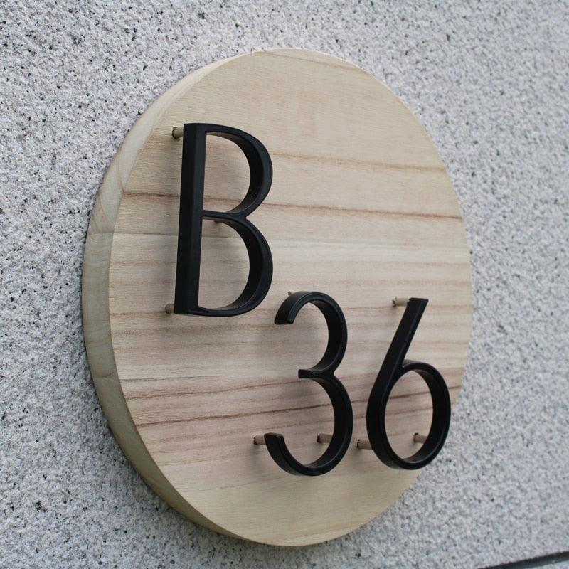Numéro de maison flottant moderne | Plaque de porte noire pour adresse