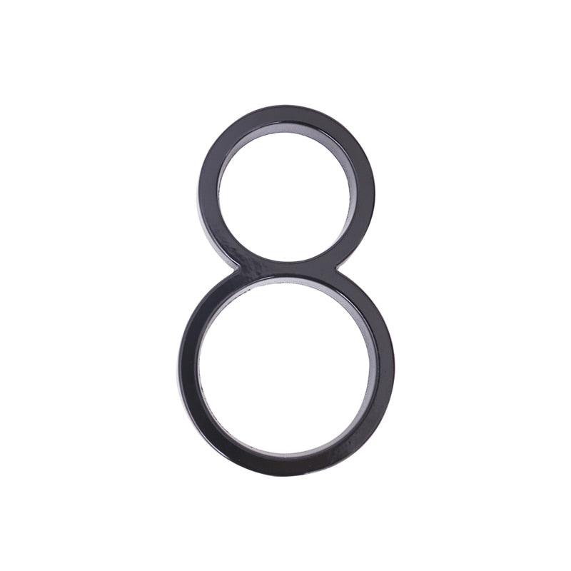 Numéro de maison flottant moderne | Plaque de porte noire pour adresse 8
