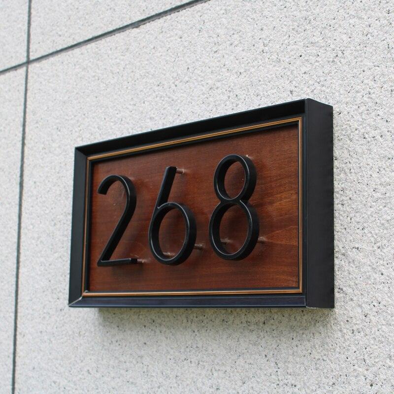 Numéro de maison flottant moderne | Plaque de porte noire pour adresse