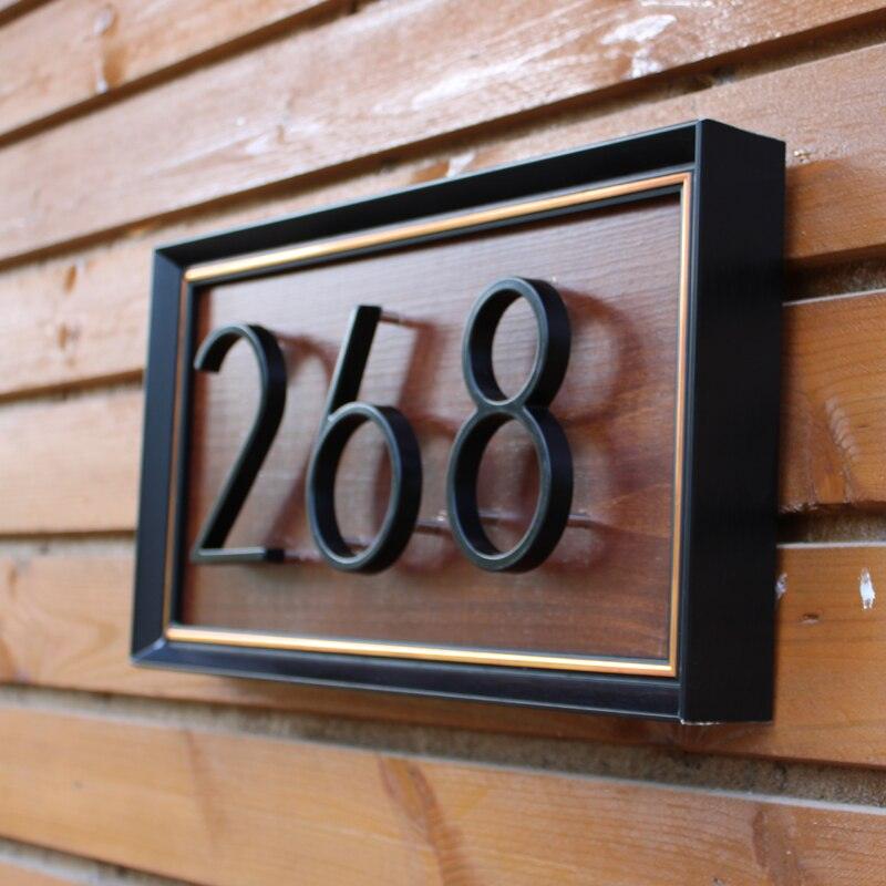 Numéro de maison flottant moderne | Plaque de porte noire pour adresse