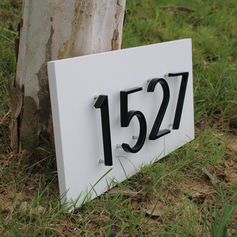 Numéro de maison flottant moderne | Plaque de porte noire pour adresse