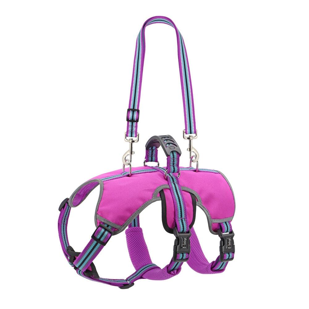 Nylon Reflective Large Dog Harness Vest Leash - Pour les chiens de taille moyenne et grande Purple