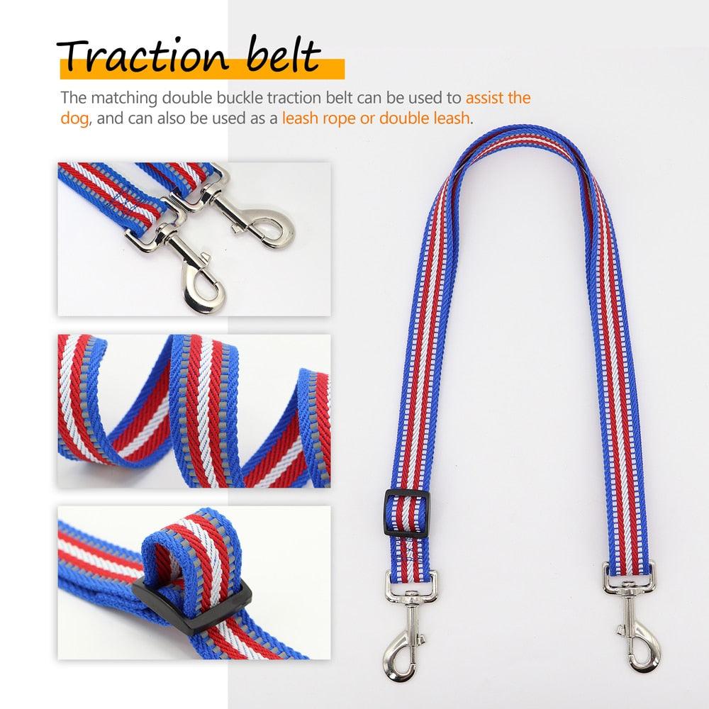 Nylon Reflective Large Dog Harness Vest Leash - Pour les chiens de taille moyenne et grande