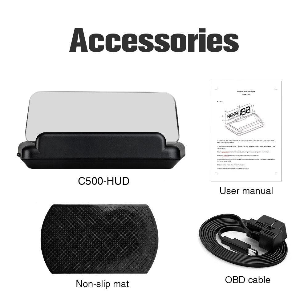 OBDHUD C100 - Affichage Tête Haute OBD2 pour Voiture