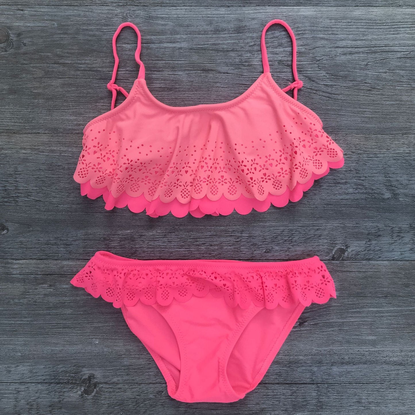 Openwork ruffled bikini girl - Acheter sur AOMshop Watermelon red