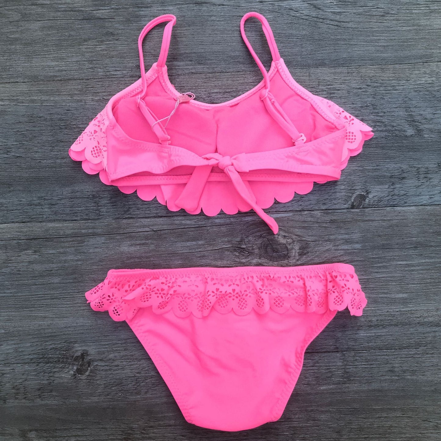 Openwork ruffled bikini girl - Acheter sur AOMshop Pink