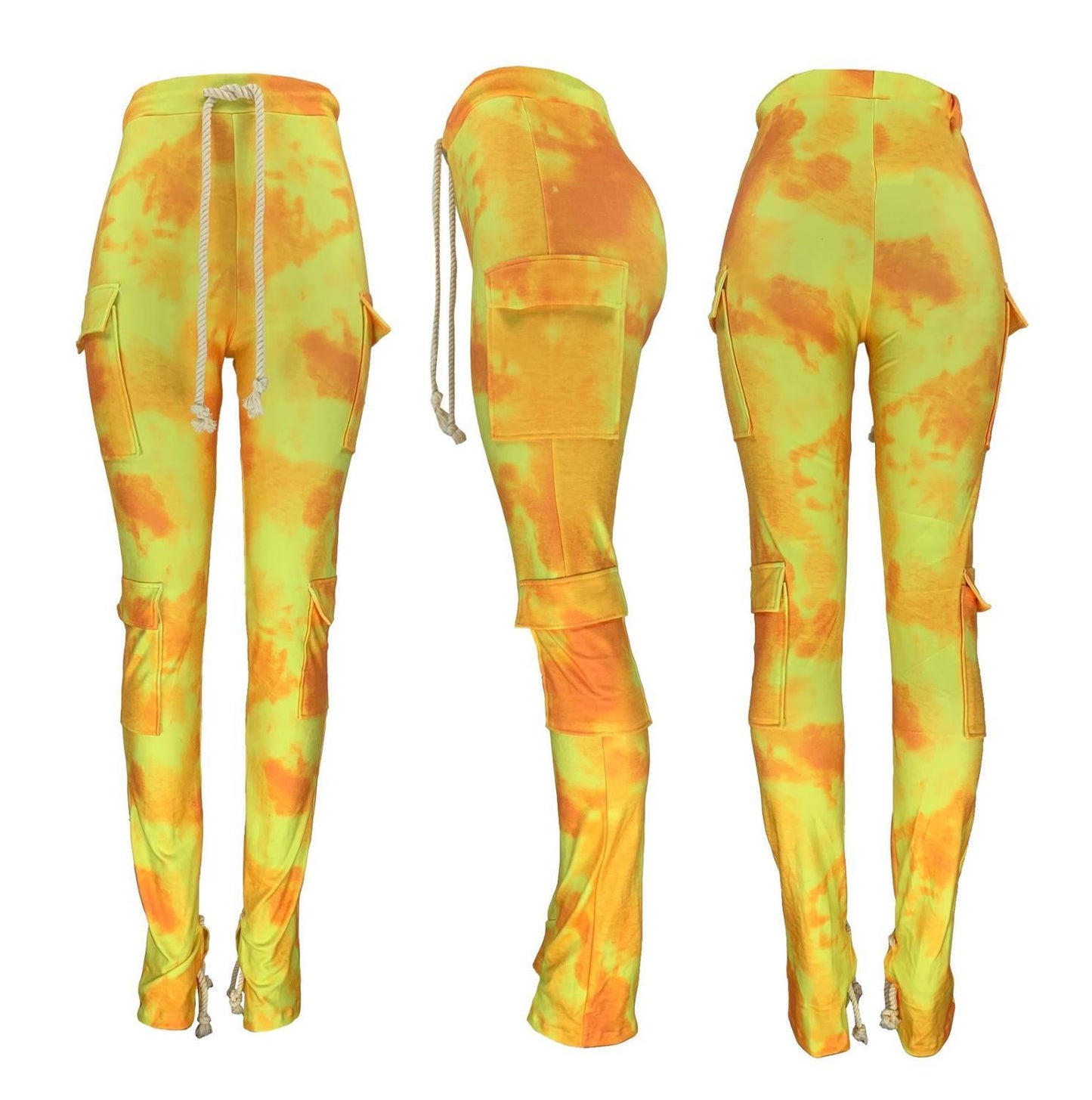 Pantalon Jogger Femme en Velours Côtelé Casual - Pantalon de Survêtement avec Poches et Taille Haute