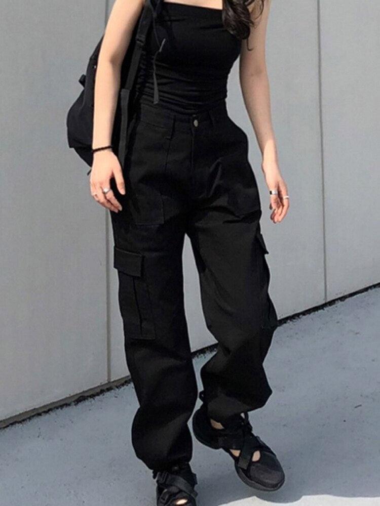 Pantalon cargo taille haute