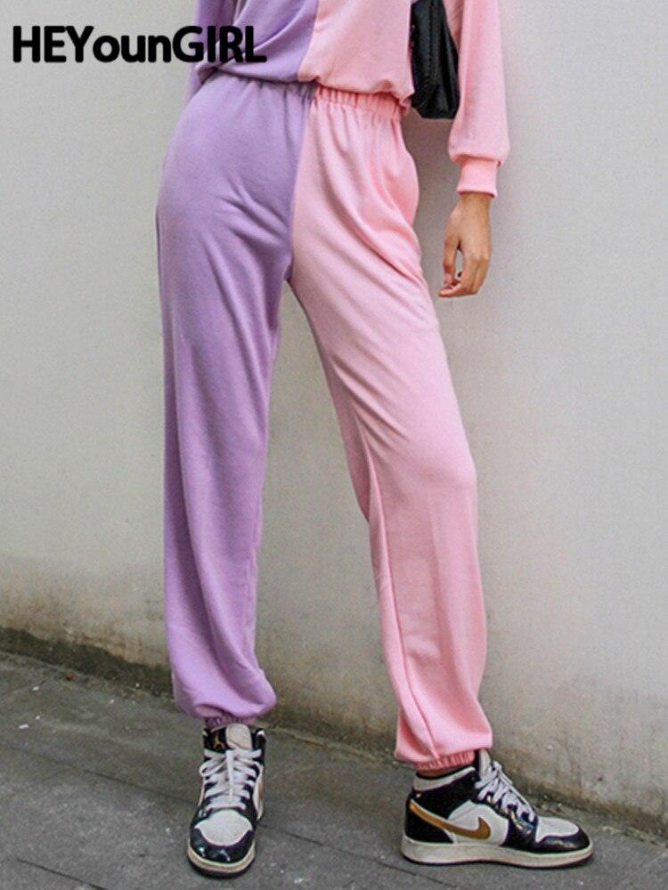 Pantalon cargo taille haute Pink