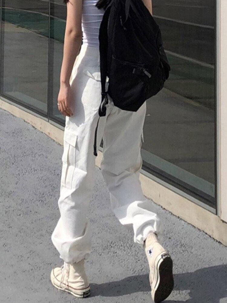 Pantalon cargo taille haute