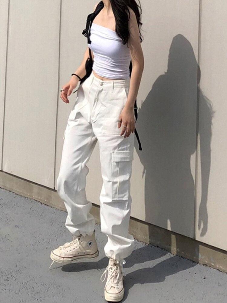 Pantalon cargo taille haute