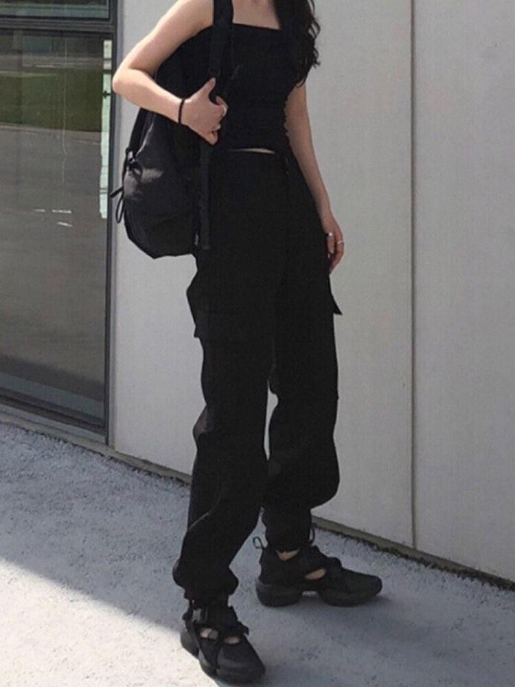Pantalon cargo taille haute