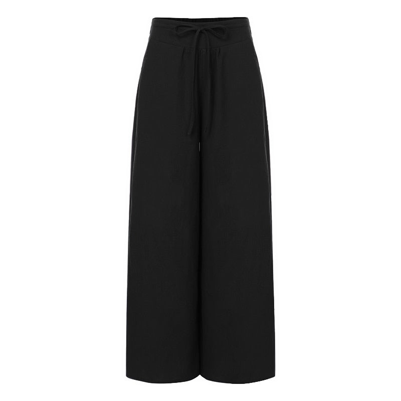 Pantalon large taille haute vintage pour femme Celmia 2023 Black